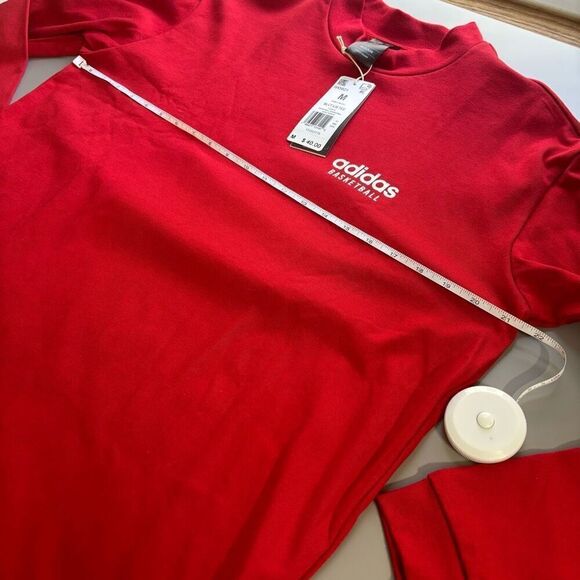 adidas Originals Select Mock Neck Long Sleeve red medium new - Picture 7 of 12